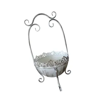 OEM Peque&ntilde;o Soporte De Hierro Para Flores, Cesta - Peque&ntilde;o Estilo Retro Blanco