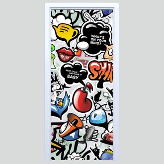 OEM Adhesivo De Tela Con Grafiti Para Puerta 185pd