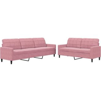 vidaXL Vidaxl - Juego De Sof&aacute;s Con Cojines 2 Piezas Terciopelo Rosa