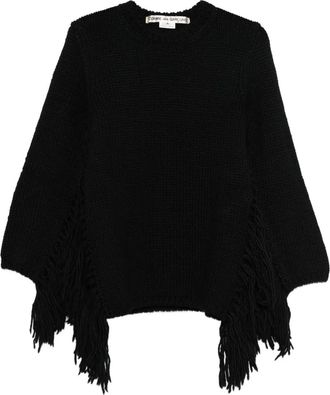 Comme Des Garçons Trui met franje - Zwart