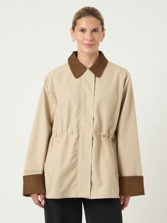 Y.A.S Outdoorjacke Y.A.S YASANCA LS PARKA JACKET S. NOOS, Damen, Gr. 34, oxford tan, Web, Obermaterial: 65% Baumwolle, 35% Polyester, unifarben, h&uuml;ftbedecke