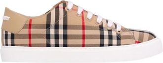 Burberry Sneaker in leer en check - Heren - Sneakers - Veelkleurig - 35 EU - Leer - Schoenen