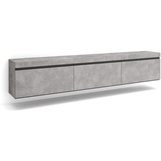 Skraut Home Skraut Home - Mueble Tv, Televisi&oacute;n, Muebles De Sal&oacute;n, Almacenaje, 240x45x35 Cm, Colgado, Suspendido, Estilo Moderno, Gris Cemento