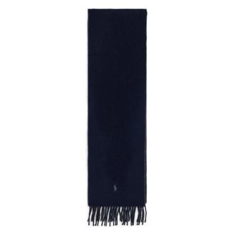Polo Ralph Lauren Rib-Knit Wool-Blend Sjaal - Heren - Wintersjaals - Blauw - ONE Size - Wol - Accessoires