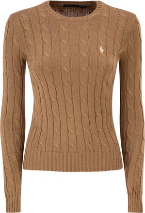 Polo Ralph Lauren katoenen kabelgebreide trui met ronde hals