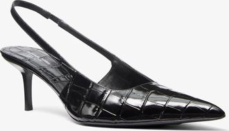 Michael Kors Emma Crocodile Embossed Leather Slingback Pump