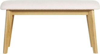 Miliboo Miliboo - Banco N&oacute;rdico De Borreguillo Blanco Y Madera Clara 92 Cm Elion