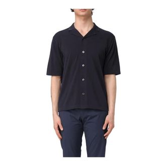 Aspesi Short Sleeve Shirts, male, Blue, Size: 2XL Short-sleeve Shirt