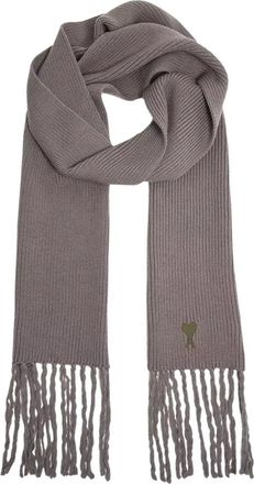 Ami De Coeur Logo Sjaal - Heren - Wintersjaals - Grijs - ONE Size - Wol - Accessoires