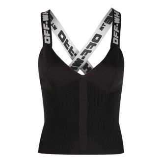 Off-white (WMNS) Off-White Logo-Strap Vest Top Black OWHD011C99KNI0011009