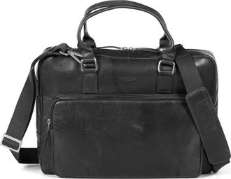 Howard London Laptop Bag Leopold - Heren - Laptoptassen - Zwart - ONE Size - Leer - Tassen
