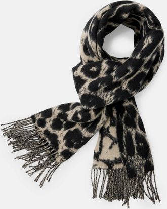 AllSaints Wool Mabel Leopard Print Scarf, Size: One Size