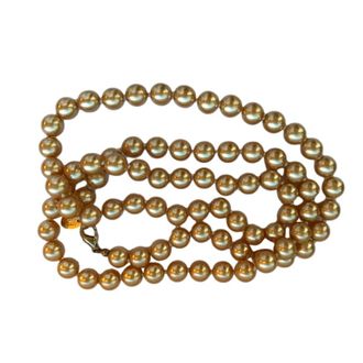 Anne Klein Vintage Lemon Yellow Faux Pearl Necklace