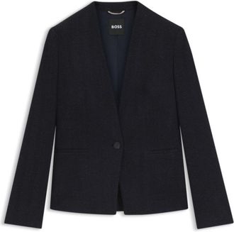 BOSS Crease-resistant regular-fit blazer in herringbone jersey
