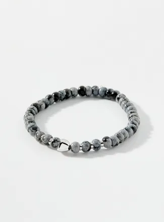 Tateossian Mens Nepal Nugget obsidian bracelet