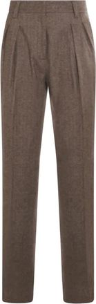 Antonelli Pantaloni con motivo a spina di pesce - Marrone