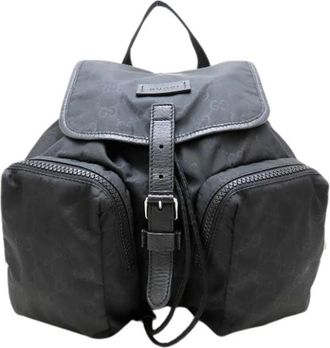 Gucci Pre-owned Nylon Backpack - unisex - Vintage Rugzakken - Zwart - ONE Size - Nylon - Vintage