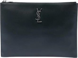 Saint Laurent Pre-owned Leather clutches - Dames - Vintage Clutch - Blauw - ONE Size - Vintage