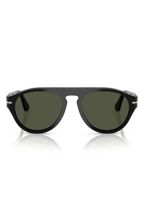 Persol 56mm Pilot Sunglasses in Black /Green at Nordstrom