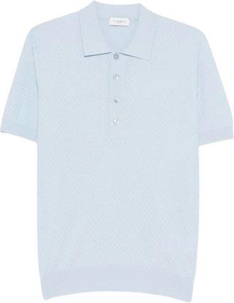 Paolo Pecora Sweater Polo - Heren - Polos - Blauw - L - Tops
