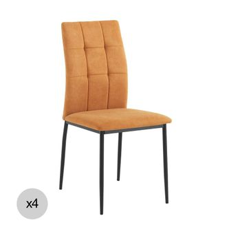 Oresteluchetta Conjunto de 4 sillas en tela naranja pastel cm. H.92 l.43.5 p.52