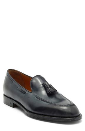 John Varvatos Barrow Leather Tassel Loafer in Charcoal at Nordstrom, Size 11.5