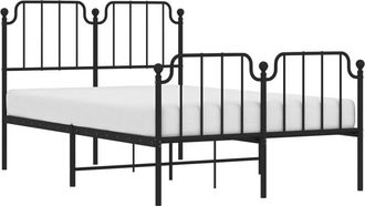 vidaXL Estructura Cama Sin Colch&oacute;n Con Estribo Metal Negro 120x200 Cm Vidaxl