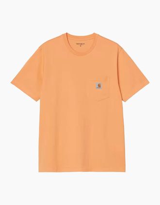 Carhartt Work in Progress Mens Carhartt WIP Pocket T-Shirt Gentle Orange - Size: 38