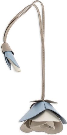 Furla flower-embellishment leather keyring - Neutrals