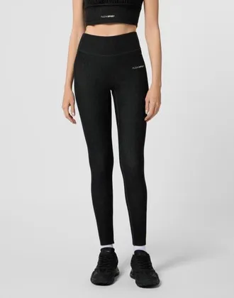 Plein Sport Leggings Denim Touch Ps Women in Black at Nordstrom, Size X-Large