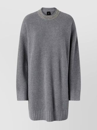 Pinko relaxed fit knee-length dress with embellished neckline