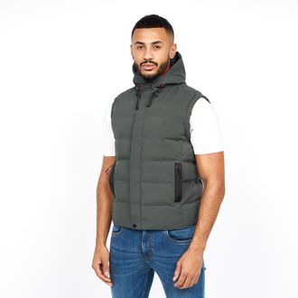 Crosshatch Mens Kampleys Embossed Gilet (Deep Olive) - Forest Green - Size Small