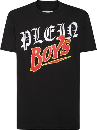 Philipp Plein slogan-print cotton T-shirt - men - Cotton - S - Black