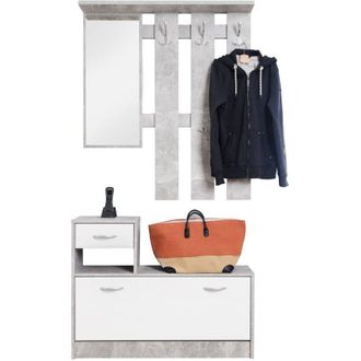 Dmora Mobile da Ingresso Irone, Colore Ante Grigio, 100x25x180h cm Grigio