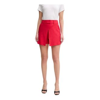 Simona Corsellini Pantalones Cortos de Lino - Shorts - Mujer - Rojo - XS