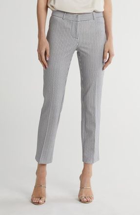 Amanda + Chelsea Chelsea Slim Straight Pants in Blue/white at Nordstrom, Size 10