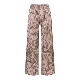 Maliparmi Sweet Foliage Trouser - Dames - Wijde Broeken - Veelkleurig - XS - Polyester - Broeken
