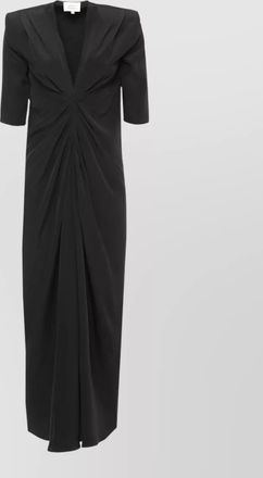 Loulou Studio silk v-neck short-sleeve midi dress