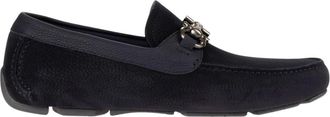 Ferragamo Lage schoenen - Heren - Loafers - Blauw - 40 1/2 EU - Leer - Schoenen