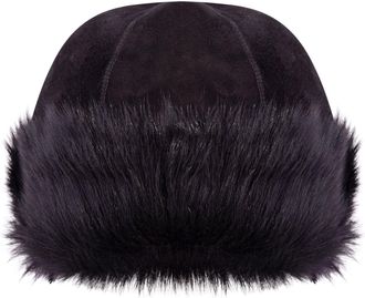Infinity Leather BLACK 100% Sheepskin Shearling Leather Toscana Fur Beanie Round Bucket Hat