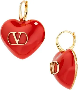 Valentino Garavani Coeur Royal Drop Earrings in Oro/Rosso at Nordstrom