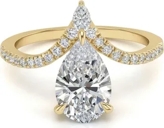 Gabi Rielle Pear Cut V Band Ring in Gold at Nordstrom Rack, Size 6