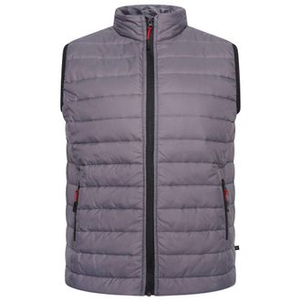 KAM Mens Lightweight Zip Through Quilted Gilet - Grey - 7XL