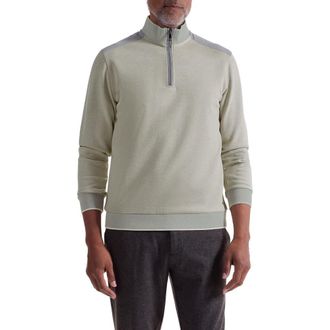 Bugatchi M&eacute;lange Quarter Zip Top in Cement at Nordstrom Rack, Size Xx-Large