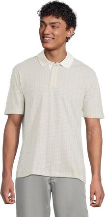 A|X Armani Exchange Polo Shirt Mens Off White Pique Short Sleeve Golf RED1398