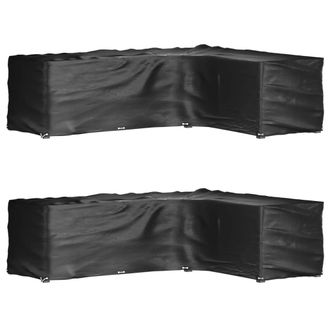 vidaXL Fundas Muebles Jard&iacute;n Forma De L 2 Uds 18 Ojales 285x220x80 Cm Vidaxl