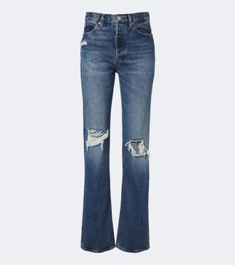 Frame Denim The Vertical distressed straight jeans