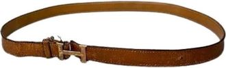 Herm&egrave;s Pre-owned Vintage Leren Riem - Dames - Vintage Accessoires - Bruin - ONE Size - Leer - Vintage