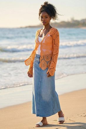 Roman Crochet Knit Cardigan