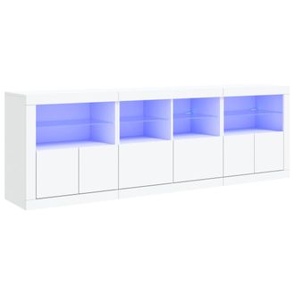 vidaXL Aparador Con Luces Led Blanco 202x37x67 Cm Vidaxl